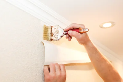 Pose de papier peint à Chambonas — revêtements muraux et toiles de verre